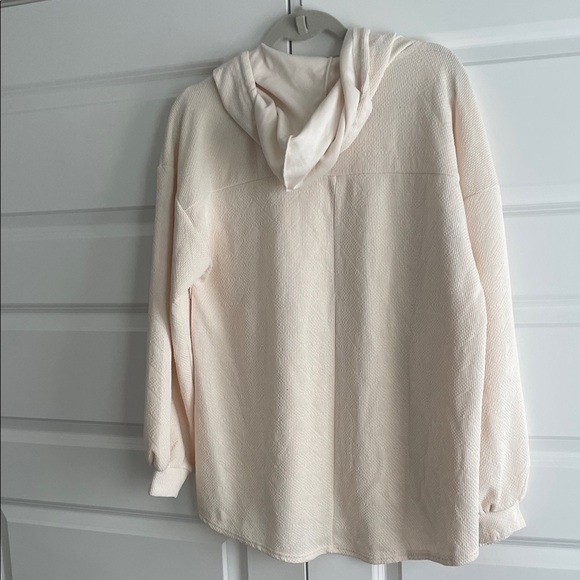 Cream Hooded Pullover with Front Pockets - Picture 5 of 5